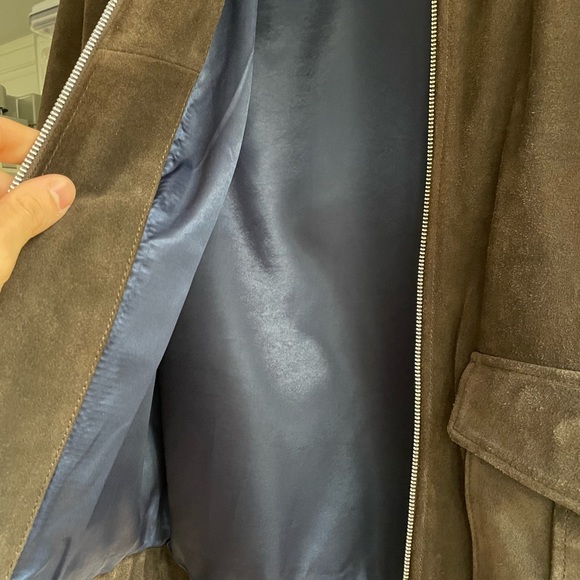 Brown suede bomber jacket size Medium - Picture 3 of 5